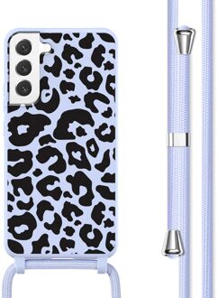 Imoshion Siliconen design hoesje met koord voor de Samsung Galaxy S22 - Animal Lila Meerkleurig