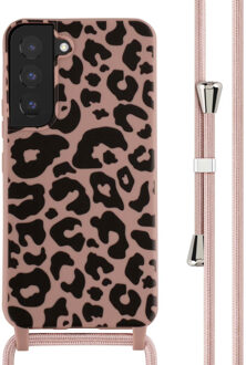 Imoshion Siliconen design hoesje met koord voor de Samsung Galaxy S22 - Animal Pink Meerkleurig