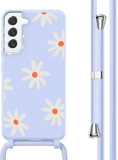 Imoshion Siliconen design hoesje met koord voor de Samsung Galaxy S22 Plus - Lila Flower Distance Meerkleurig