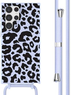 Imoshion Siliconen design hoesje met koord voor de Samsung Galaxy S22 Ultra - Animal Lila Meerkleurig