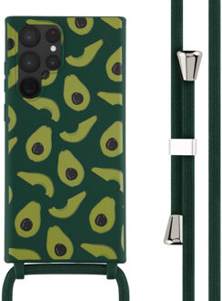 Imoshion Siliconen design hoesje met koord voor de Samsung Galaxy S22 Ultra - Avocado Green Groen