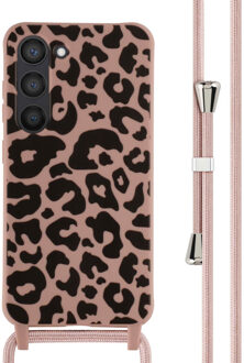Imoshion Siliconen design hoesje met koord voor de Samsung Galaxy S23 - Animal Pink Meerkleurig