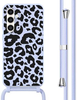 Imoshion Siliconen design hoesje met koord voor de Samsung Galaxy S23 FE - Animal Lila Meerkleurig