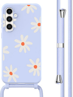 Imoshion Siliconen design hoesje met koord voor de Samsung Galaxy S23 FE - Lila Flower Distance Meerkleurig