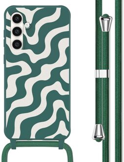 Imoshion Siliconen design hoesje met koord voor de Samsung Galaxy S23 FE - Petrol Green Groovy Meerkleurig