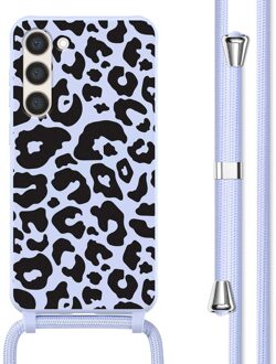 Imoshion Siliconen design hoesje met koord voor de Samsung Galaxy S23 Plus - Animal Lila Meerkleurig