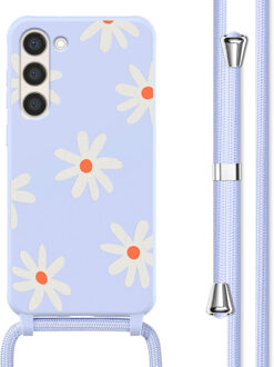 Imoshion Siliconen design hoesje met koord voor de Samsung Galaxy S23 Plus - Lila Flower Distance Meerkleurig