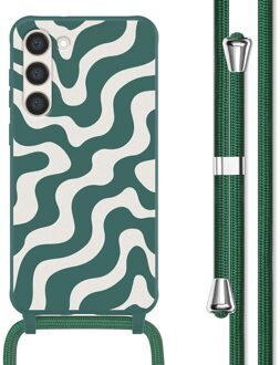 Imoshion Siliconen design hoesje met koord voor de Samsung Galaxy S23 Plus - Petrol Green Groovy Meerkleurig