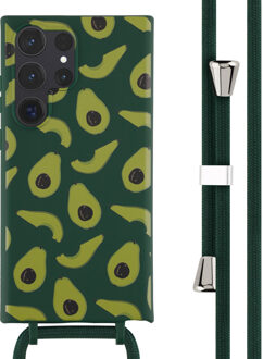 Imoshion Siliconen design hoesje met koord voor de Samsung Galaxy S23 Ultra - Avocado Green Groen