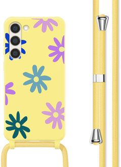 Imoshion Siliconen design hoesje met koord voor de Samsung Galaxy S23 - Yellow Flower Distance Meerkleurig