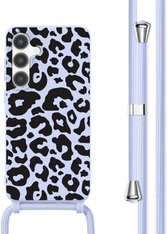Imoshion Siliconen design hoesje met koord voor de Samsung Galaxy S24 - Animal Lila Meerkleurig