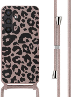 Imoshion Siliconen design hoesje met koord voor de Samsung Galaxy S24 - Animal Pink Meerkleurig