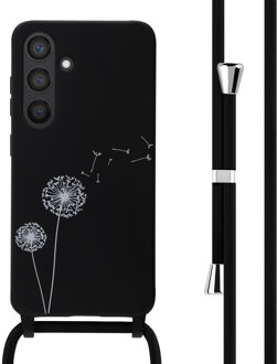 Imoshion Siliconen design hoesje met koord voor de Samsung Galaxy S24 - Dandelion Black Zwart