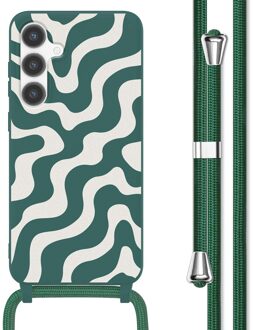 Imoshion Siliconen design hoesje met koord voor de Samsung Galaxy S24 Plus - Petrol Green Groovy Meerkleurig