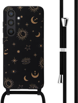 Imoshion Siliconen design hoesje met koord voor de Samsung Galaxy S24 - Sky Black Zwart