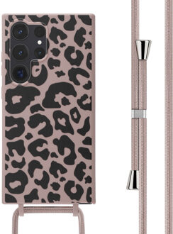 Imoshion Siliconen design hoesje met koord voor de Samsung Galaxy S24 Ultra - Animal Pink Meerkleurig