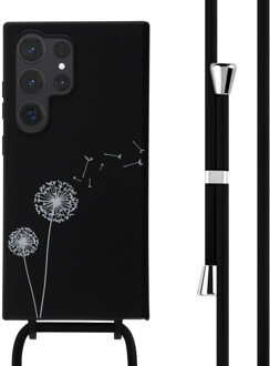 Imoshion Siliconen design hoesje met koord voor de Samsung Galaxy S24 Ultra - Dandelion Black Zwart