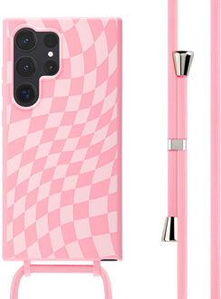 Imoshion Siliconen design hoesje met koord voor de Samsung Galaxy S24 Ultra - Retro Pink Roze