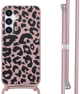 Imoshion Siliconen design hoesje met koord voor de Samsung Galaxy S25 - Animal Pink Meerkleurig