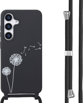 Imoshion Siliconen design hoesje met koord voor de Samsung Galaxy S25 - Dandelion Black Meerkleurig