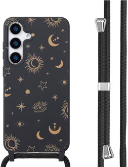 Imoshion Siliconen design hoesje met koord voor de Samsung Galaxy S25 Plus - Sky Black Meerkleurig