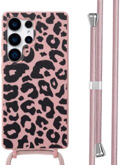 Imoshion Siliconen design hoesje met koord voor de Samsung Galaxy S25 Ultra - Animal Pink Meerkleurig