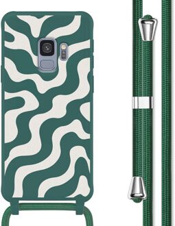 Imoshion Siliconen design hoesje met koord voor de Samsung Galaxy S9 - Petrol Green Groovy Meerkleurig