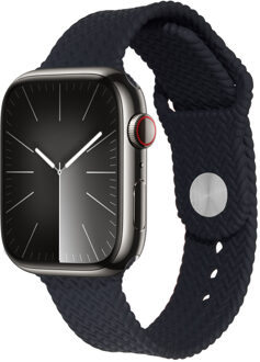Imoshion Siliconen geweven bandje voor de Apple Watch | 44/45/46/49 mm - Zwart - 49 mm