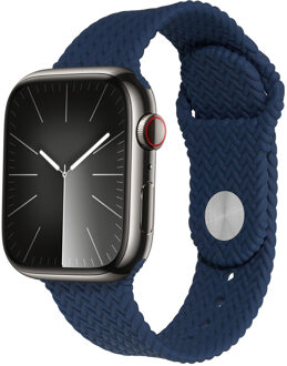 Imoshion Siliconen geweven bandje voor de Apple Watch Series 1 t/m 9 / SE (38/40/41 mm) | Series 10 / 11 (42 mm) - Donkerblauw - 41 mm