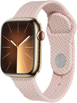 Imoshion Siliconen geweven bandje voor de Apple Watch Series 1 t/m 9 / SE (38/40/41 mm) | Series 10 / 11 (42 mm) - Roze - 41 mm