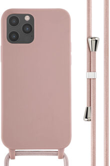 Imoshion Siliconen hoesje met koord voor de Apple iPhone 12 (Pro) - Sand Pink Roze