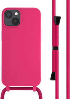 Imoshion Siliconen hoesje met koord voor de Apple iPhone 14 - Fluor Roze