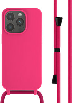 Imoshion Siliconen hoesje met koord voor de Apple iPhone 14 Pro - Fluor Roze