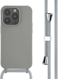 Imoshion Siliconen hoesje met koord voor de Apple iPhone 14 Pro - Lichtgrijs