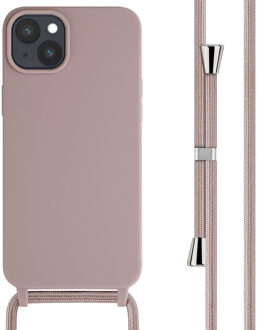 Imoshion Siliconen hoesje met koord voor de Apple iPhone 15 Plus - Sand Pink Roze