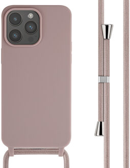 Imoshion Siliconen hoesje met koord voor de Apple iPhone 15 Pro Max - Sand Pink Roze