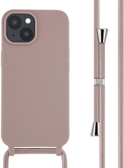 Imoshion Siliconen hoesje met koord voor de Apple iPhone 15 - Sand Pink Roze