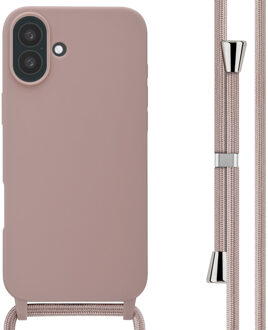 Imoshion Siliconen hoesje met koord voor de Apple iPhone 16 Plus - Sand Pink Roze