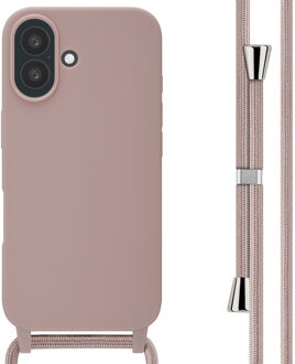 Imoshion Siliconen hoesje met koord voor de Apple iPhone 16 - Sand Pink Roze
