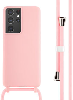 Imoshion Siliconen hoesje met koord voor de Samsung Galaxy S21 Ultra - Roze
