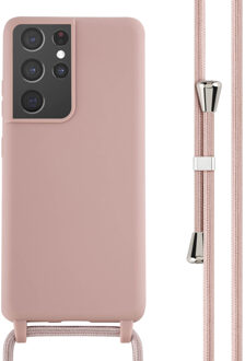 Imoshion Siliconen hoesje met koord voor de Samsung Galaxy S21 Ultra - Sand Pink Roze
