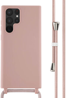 Imoshion Siliconen hoesje met koord voor de Samsung Galaxy S22 Ultra - Sand Pink Roze