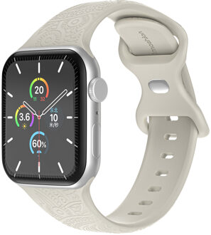 Imoshion Siliconen Mandala bandje voor de Apple Watch Series 1 t/m 9 / SE (38/40/41 mm) | Series 10 / 11 (42 mm) - Starlight Beige - 41 mm