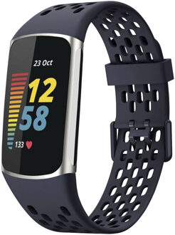 Imoshion Siliconen sport bandje met gesp voor de Fitbit Charge 5 / 6 - Donkerblauw - One size