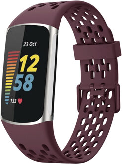 Imoshion Siliconen sport bandje met gesp voor de Fitbit Charge 5 / 6 - Donkerrood - One size
