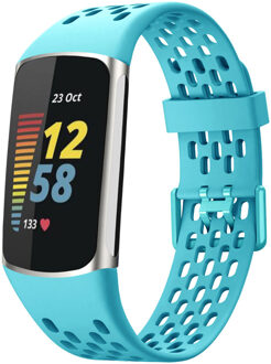 Imoshion Siliconen sport bandje met gesp voor de Fitbit Charge 5 / 6 - Turquoise - One size