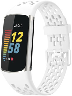 Imoshion Siliconen sport bandje met gesp voor de Fitbit Charge 5 / 6 - Wit - One size