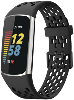 Imoshion Siliconen sport bandje met gesp voor de Fitbit Charge 5 / 6 - Zwart - One size