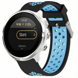 Imoshion Siliconen sport bandje - Universeel 24 mm aansluiting - Black & Blue Zwart - One size