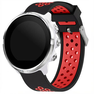 Imoshion Siliconen sport bandje - Universeel 24 mm aansluiting - Black / Red Zwart - One size